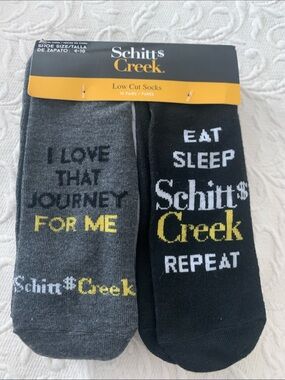Schitt's Creek Low Cut Socks Grey, Black & White Size 4-10